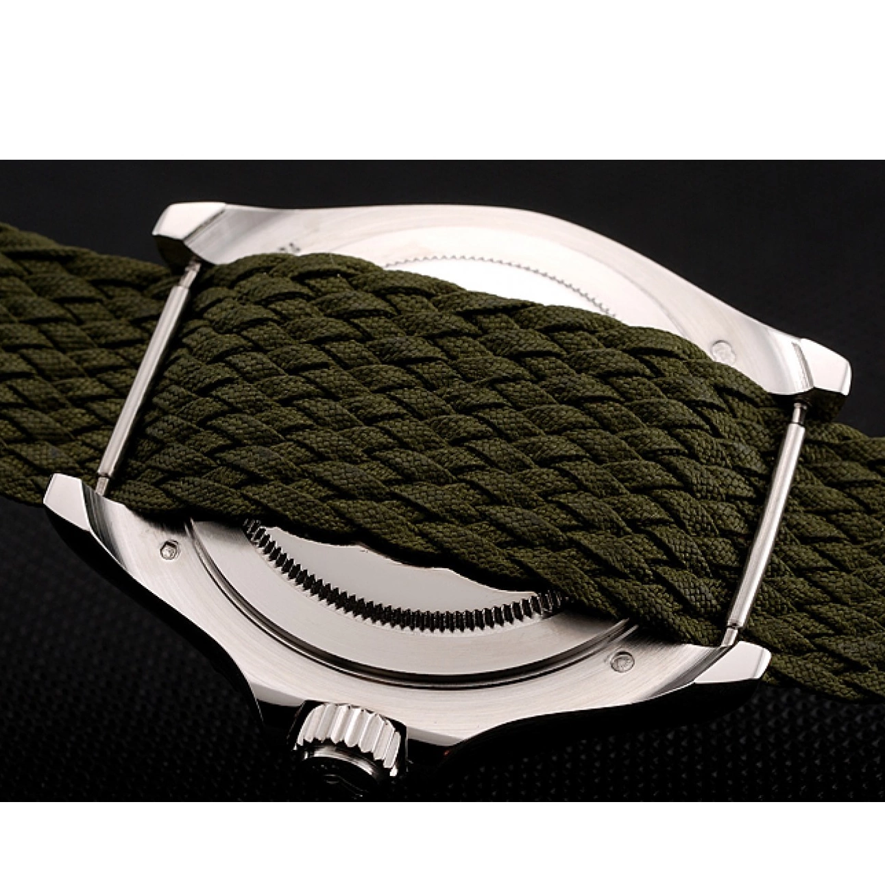 Aaa replica watch Green Fabric Yacht Rolex Master 1453869 Bracelet Green Dial 0823